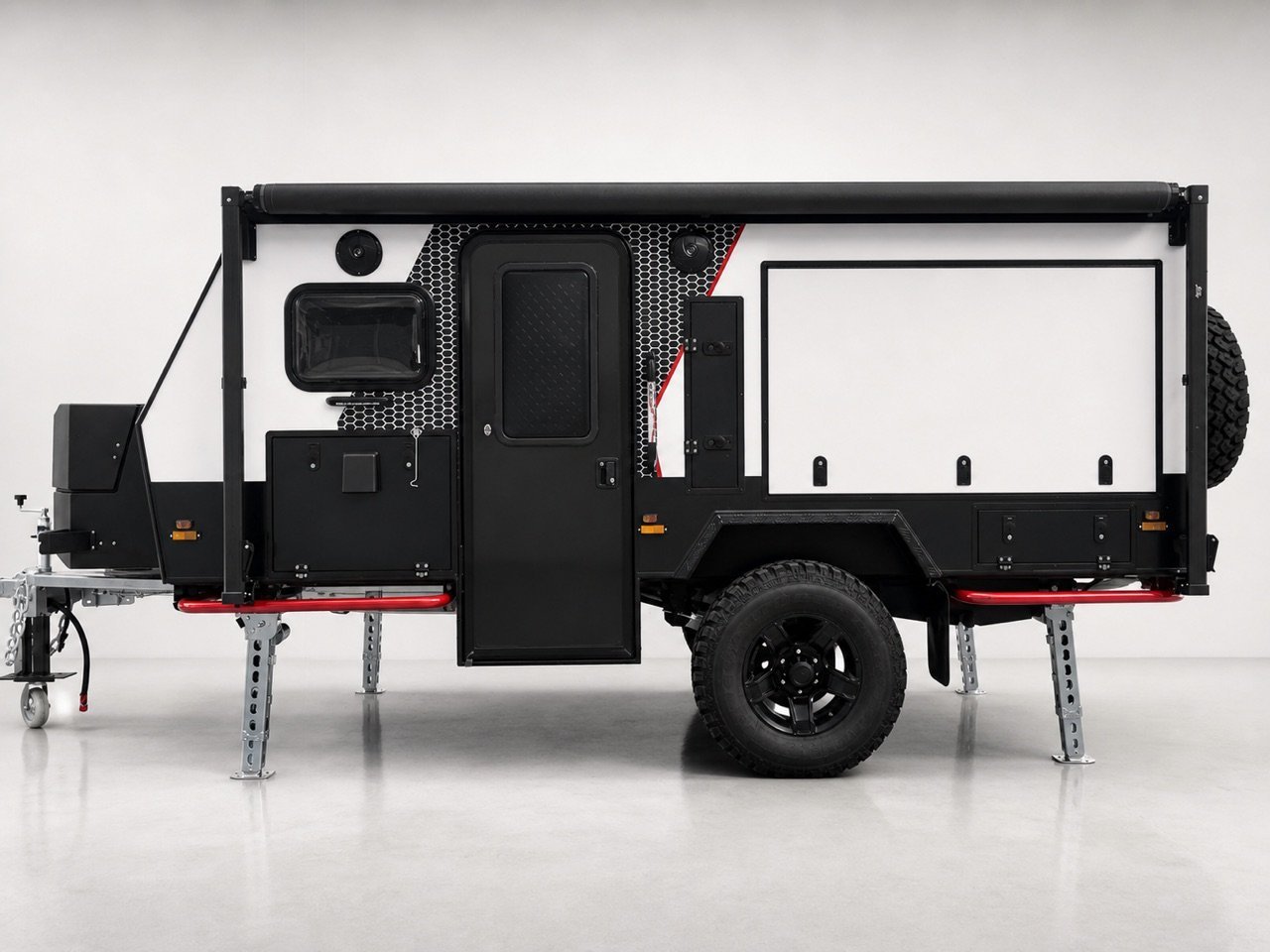 12 foot hybrid caravan side product view