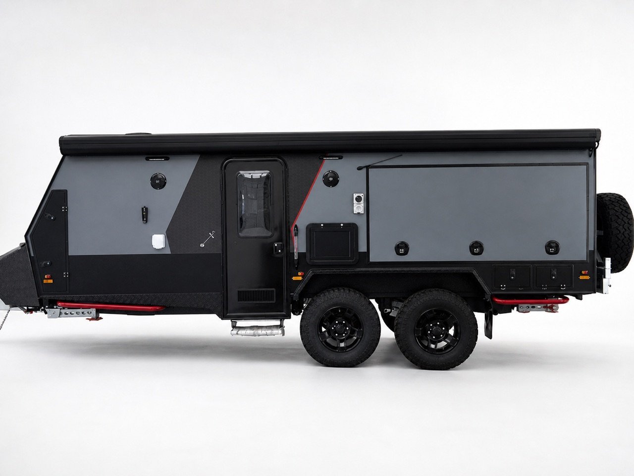 17 foot hybrid caravan side product view
