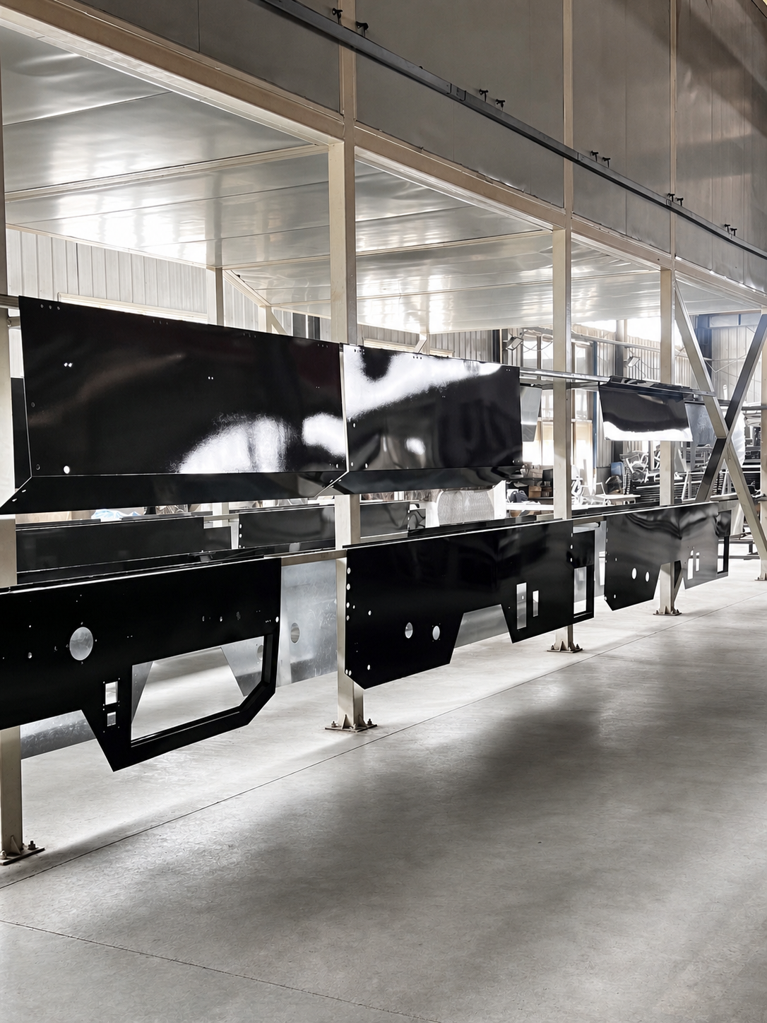 Trailer chassis production line at AOZI factory