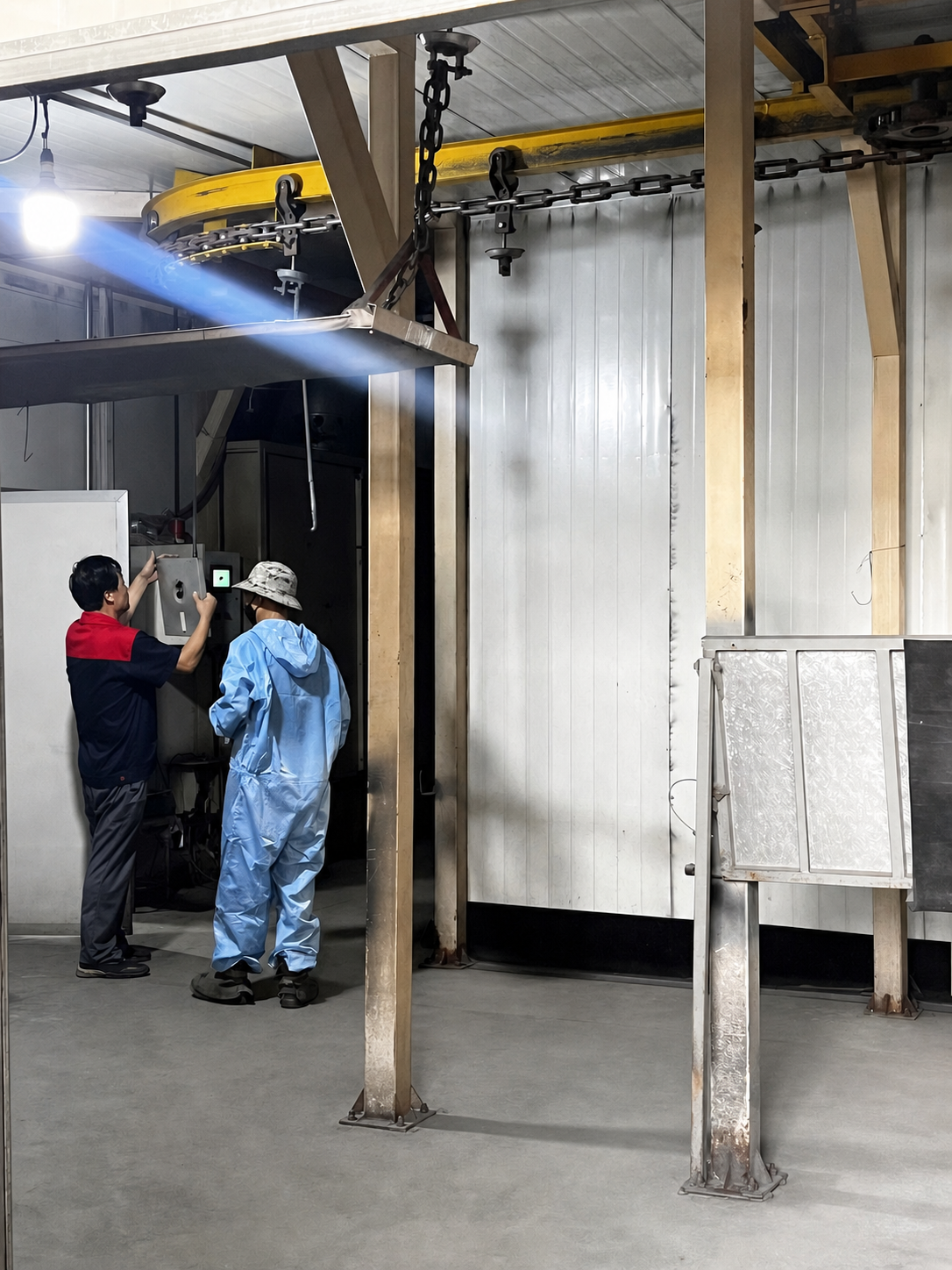 Paint-booth material handling