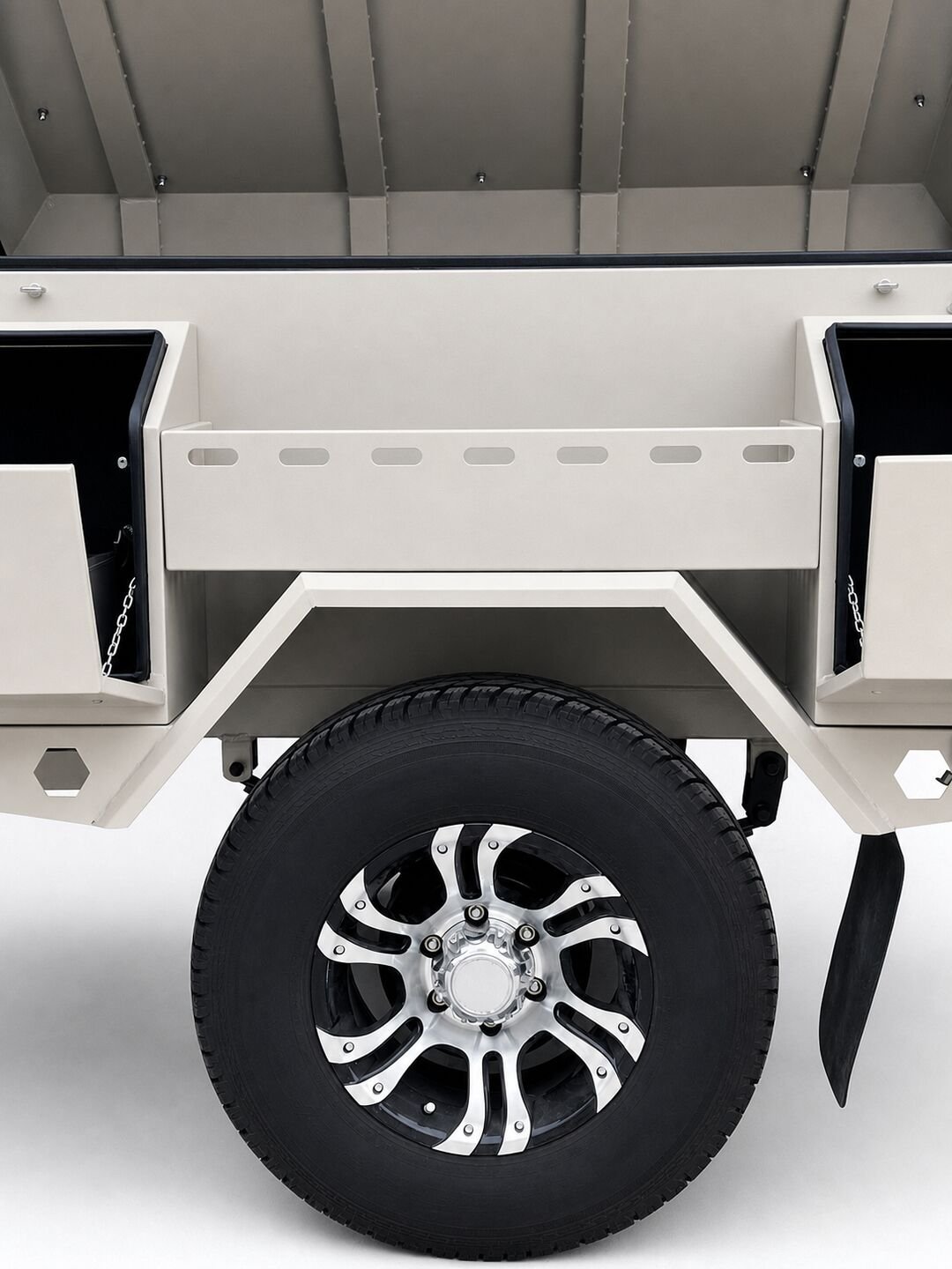 Storage body, compartments, fridge, power, chassis and suspension details 8