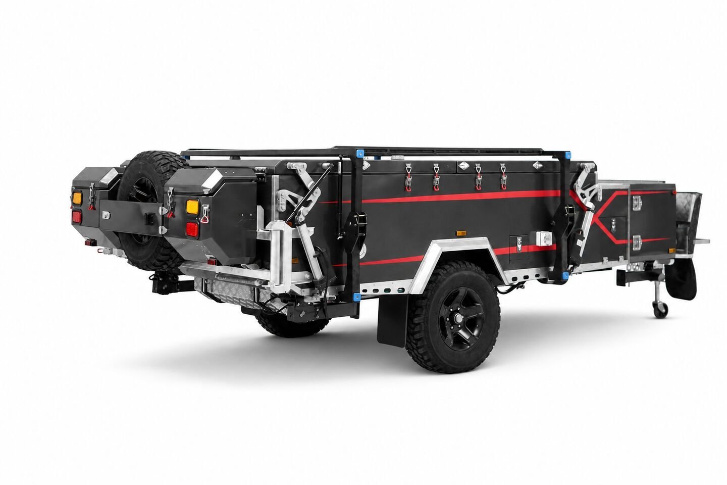 Vehicle, tent body, storage, chassis, interior and towing details 3