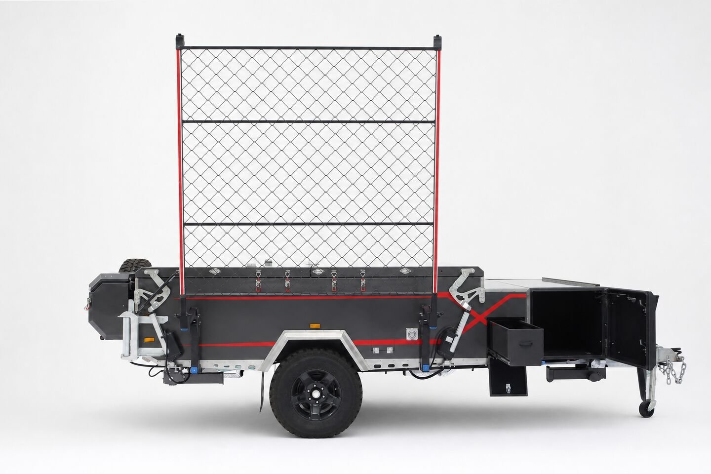 Vehicle, tent body, storage, chassis, interior and towing details 13