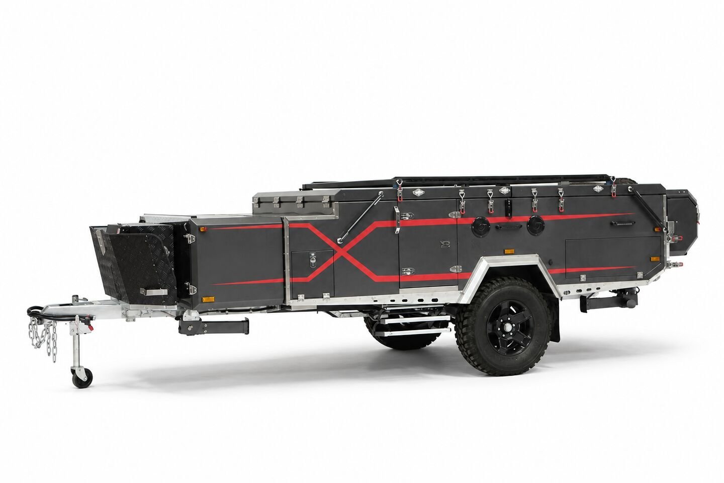 Vehicle, tent body, storage, chassis, interior and towing details 17