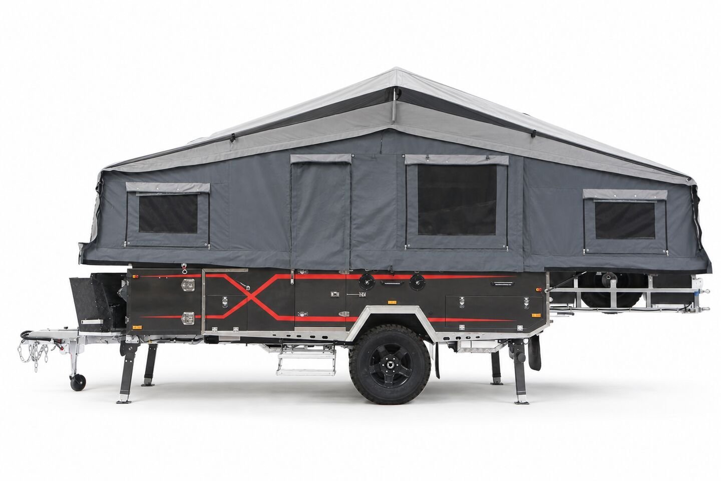Vehicle, tent body, storage, chassis, interior and towing details 20