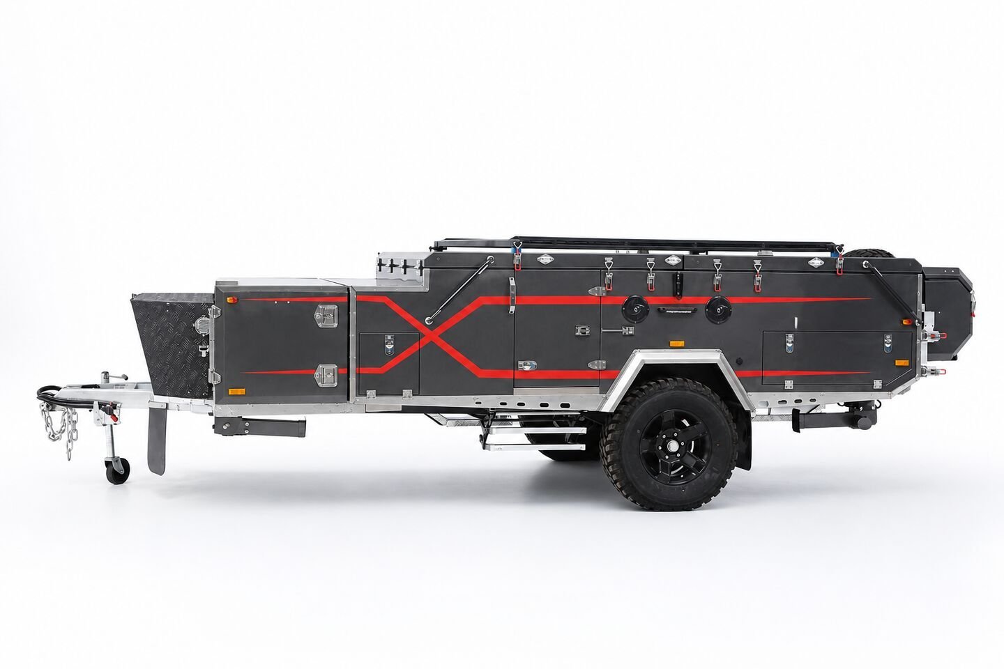 Vehicle, tent body, storage, chassis, interior and towing details 35
