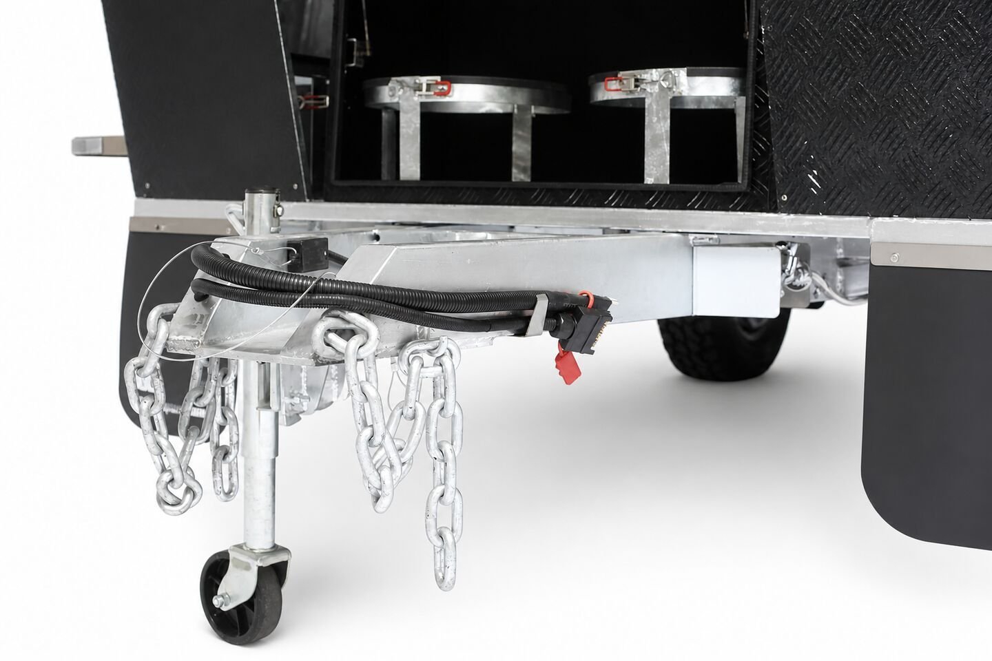 Vehicle, tent body, storage, chassis, interior and towing details 42