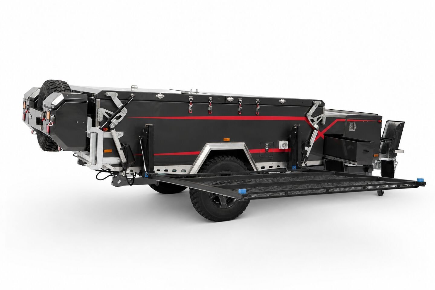 Vehicle, tent body, storage, chassis, interior and towing details 56