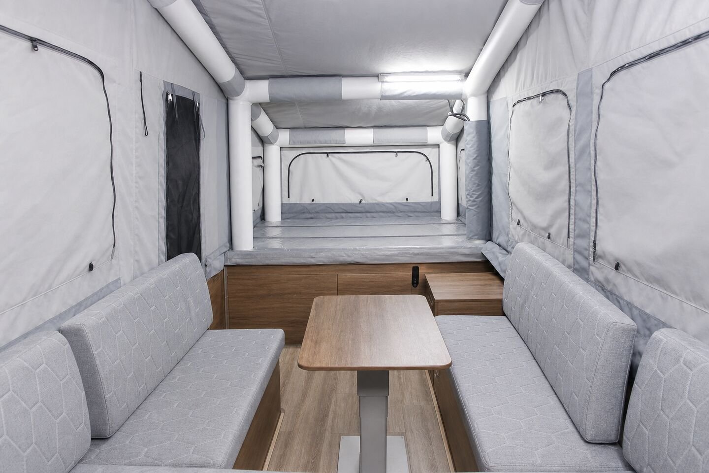Vehicle, tent body, storage, chassis, interior and towing details 67