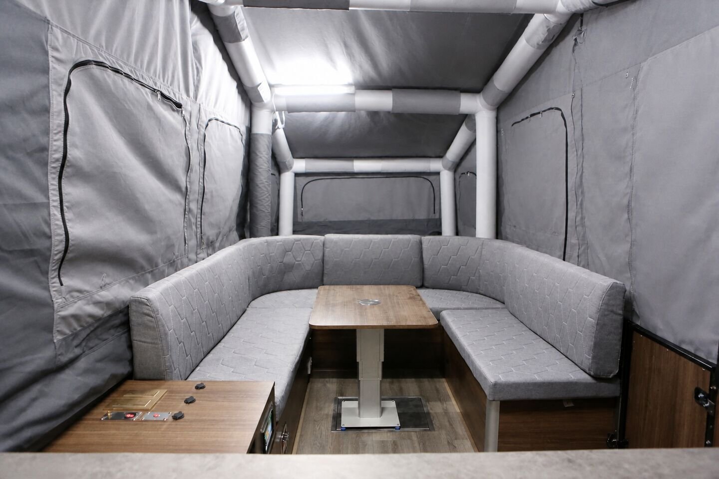 Vehicle, tent body, storage, chassis, interior and towing details 73
