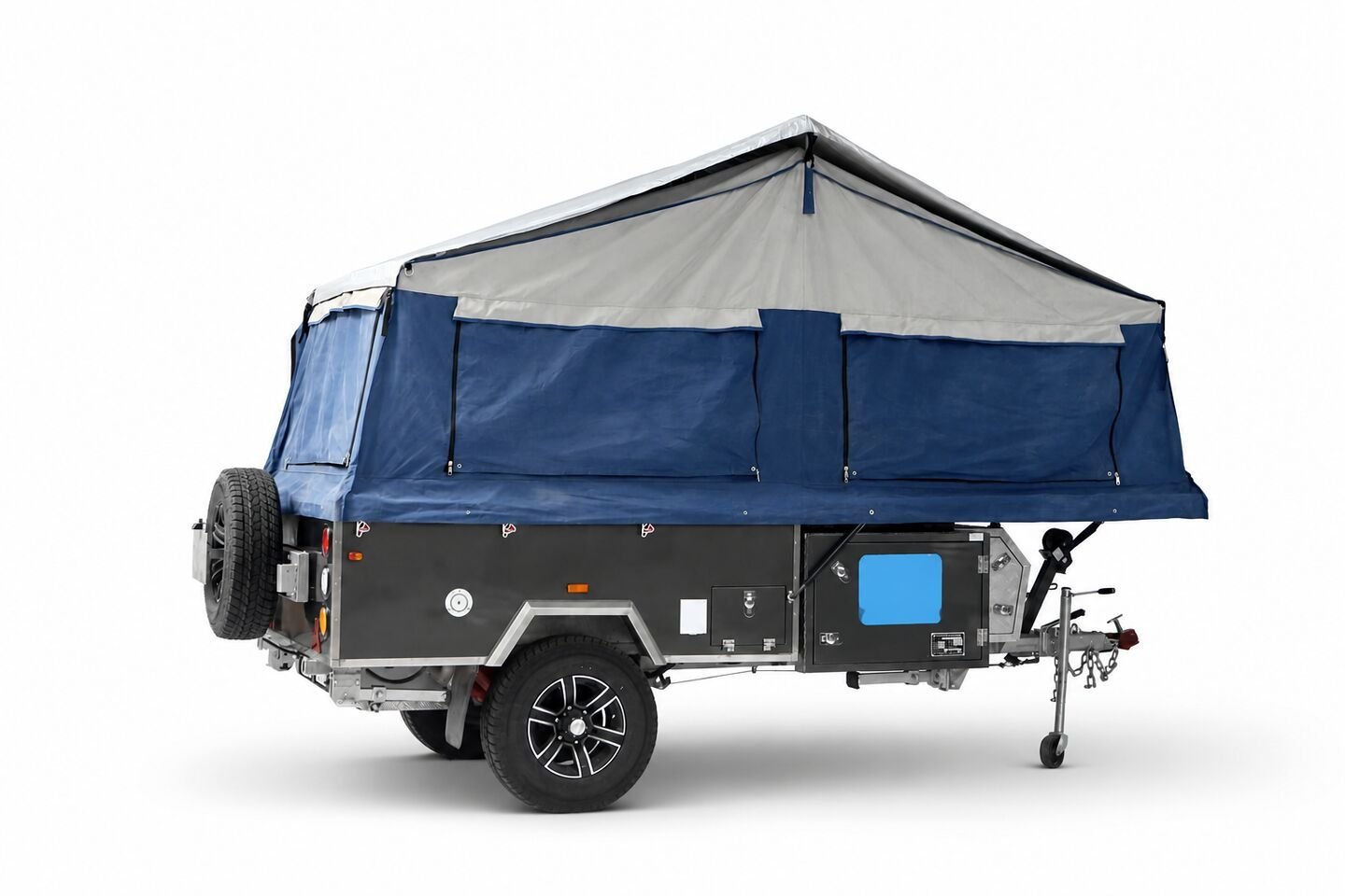 Vehicle, tent body, storage, chassis and towing details 7