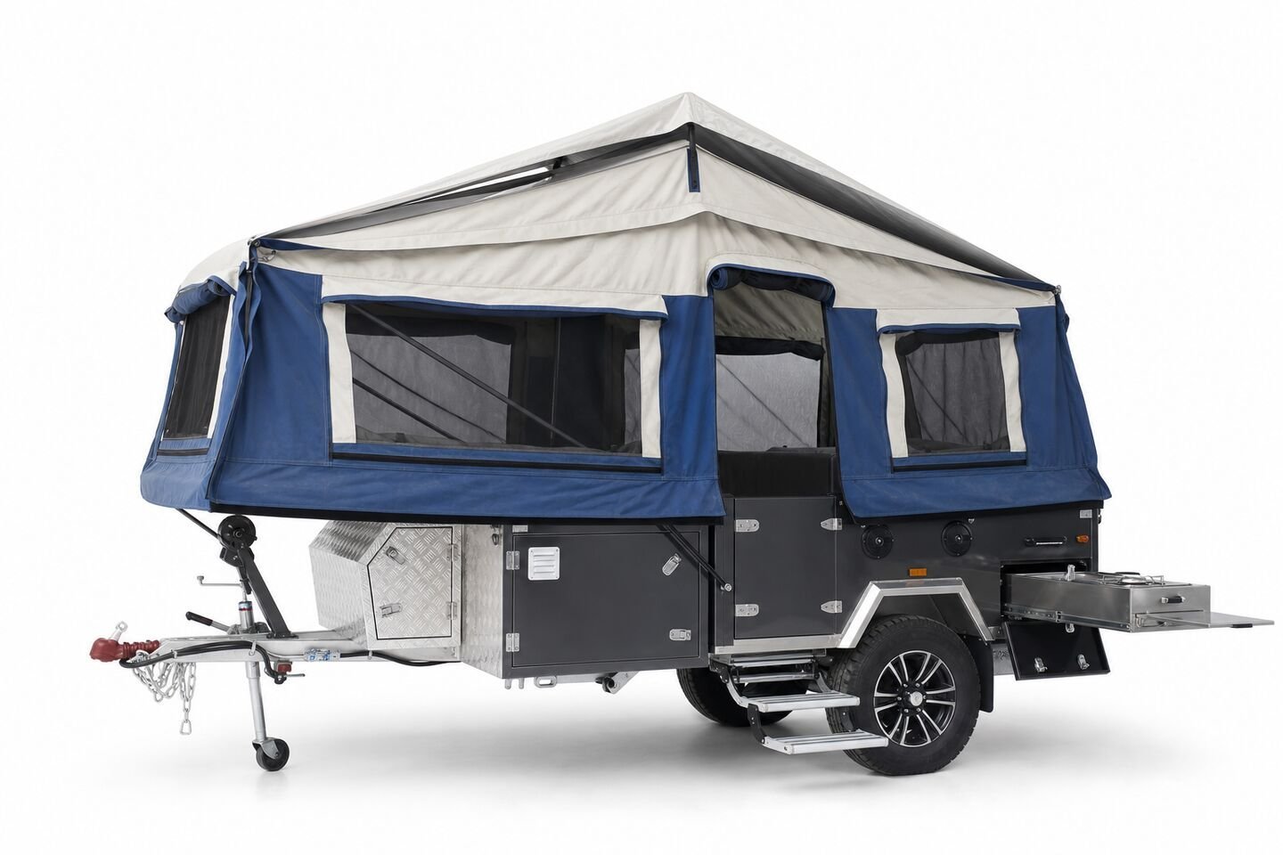 Vehicle, tent body, storage, chassis and towing details 17