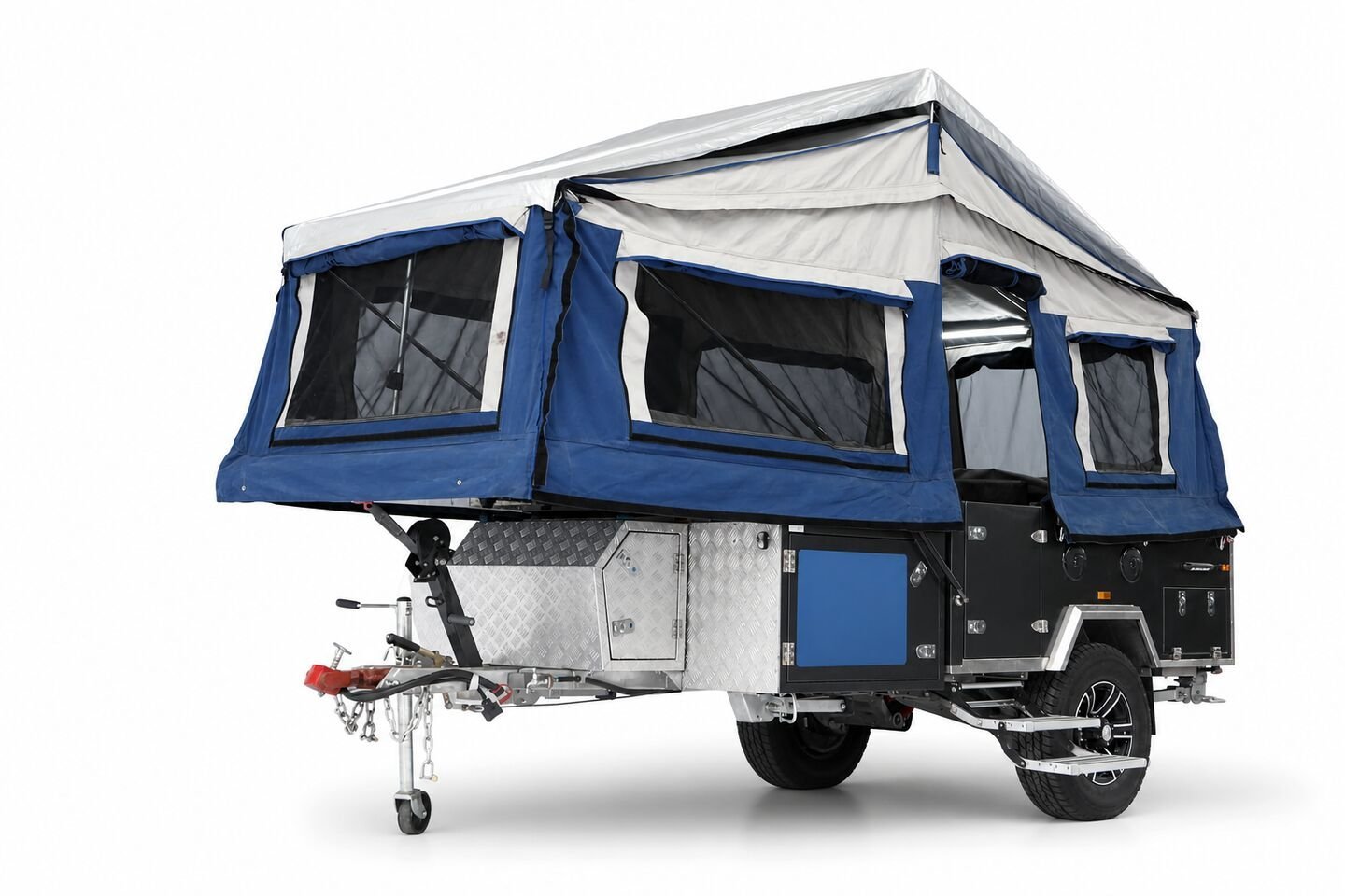 Vehicle, tent body, storage, chassis and towing details 27