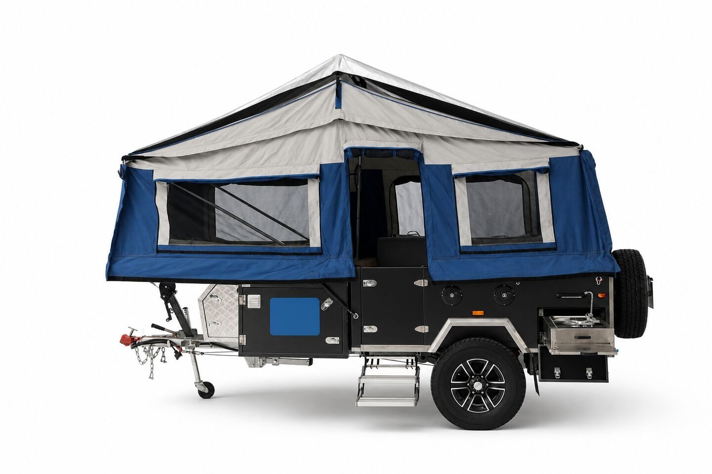 Vehicle, tent body, storage, chassis and towing details 29