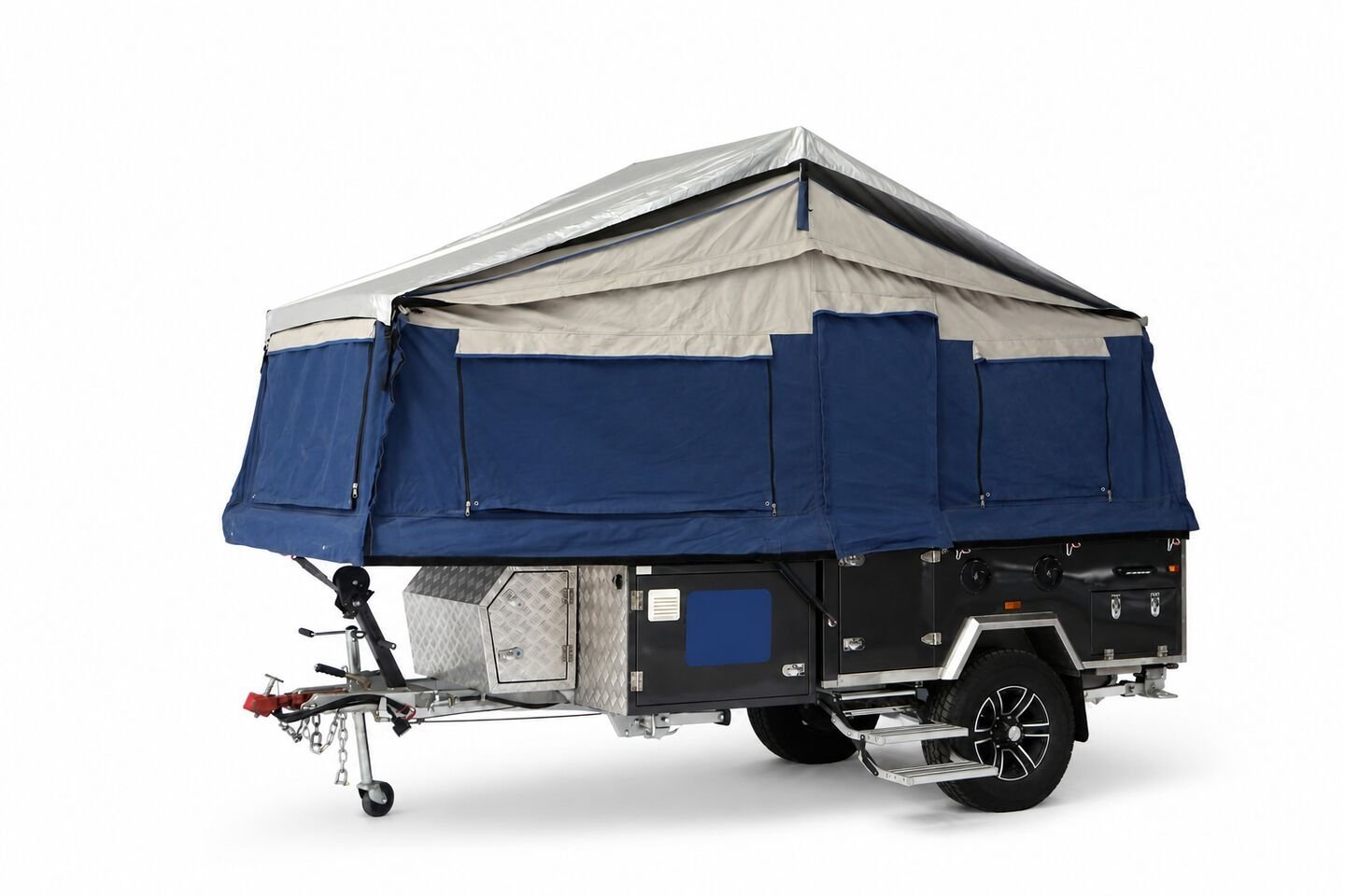 Vehicle, tent body, storage, chassis and towing details 41