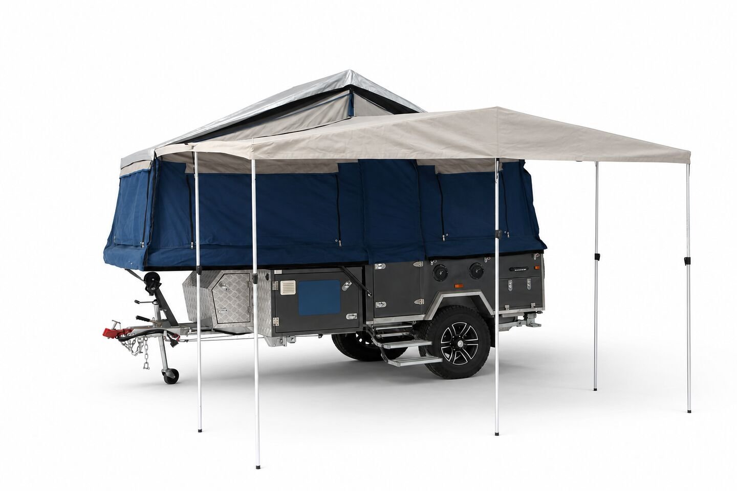 Vehicle, tent body, storage, chassis and towing details 47