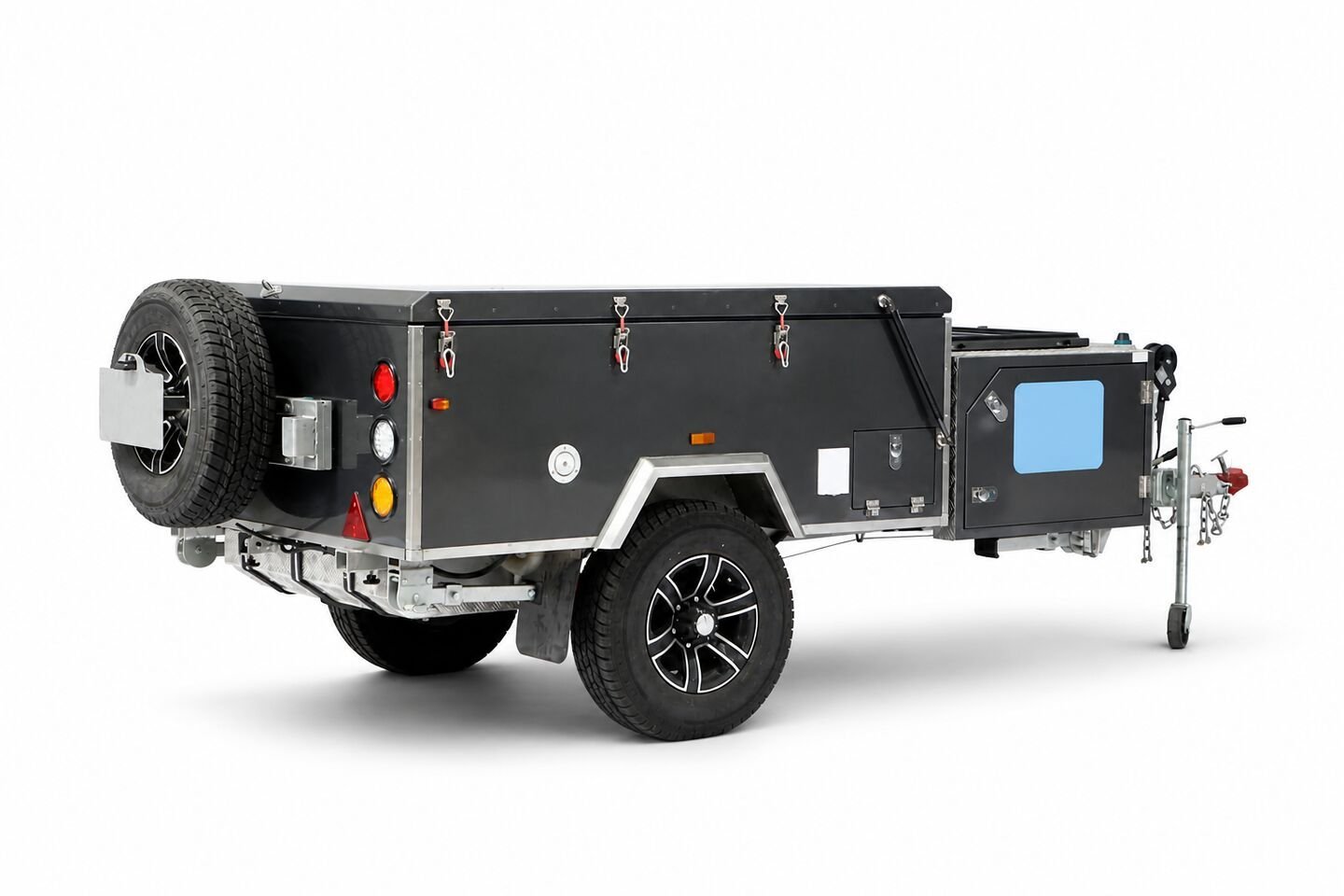 Vehicle, tent body, storage, chassis and towing details 49