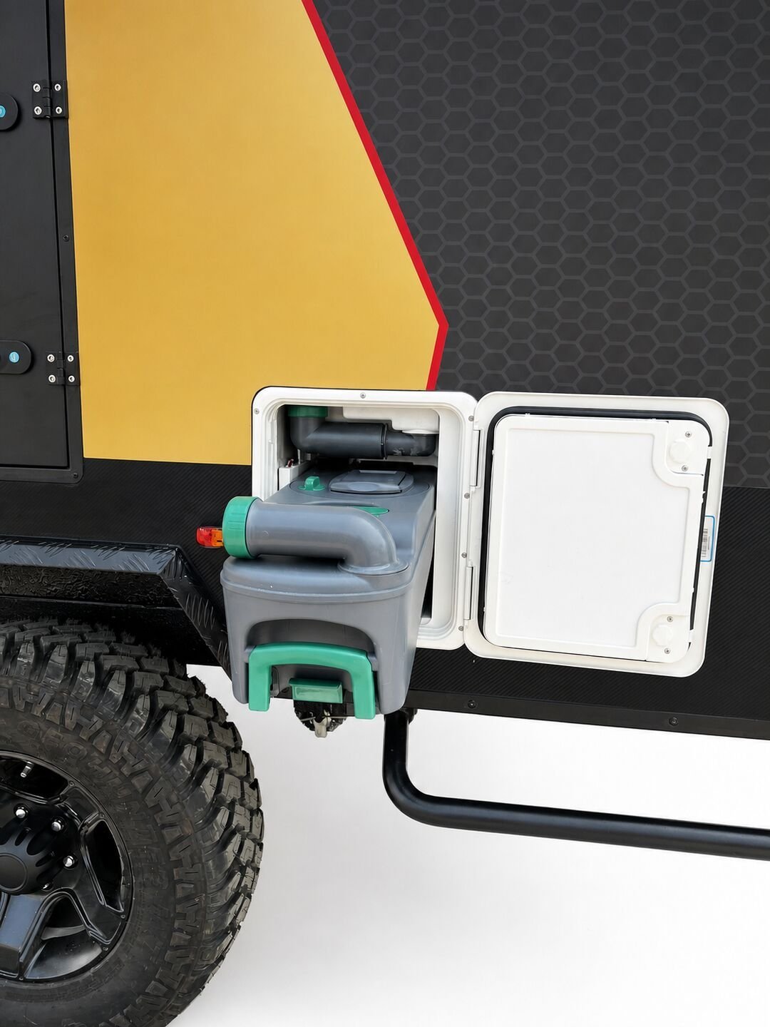 Vehicle, front box, kitchen, water, chassis and interior details 45