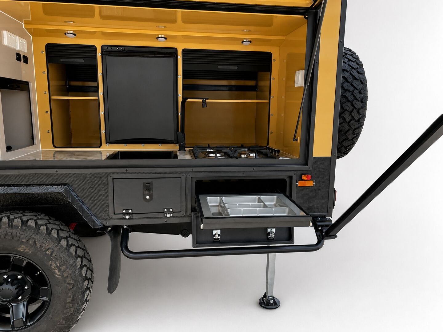 Vehicle, front box, kitchen, water, chassis and interior details 59