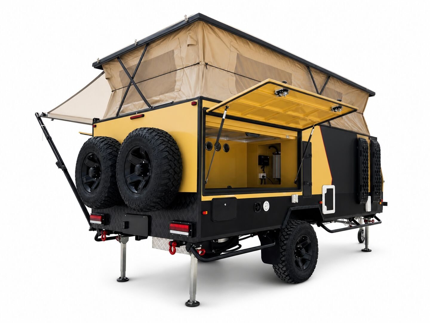 Vehicle, front box, kitchen, water, chassis and interior details 76