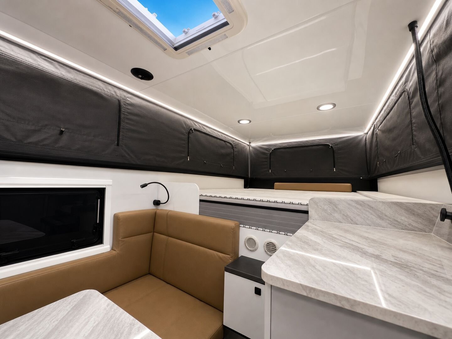 Vehicle, exterior kitchen, spare tyres, interior and control-system details 2