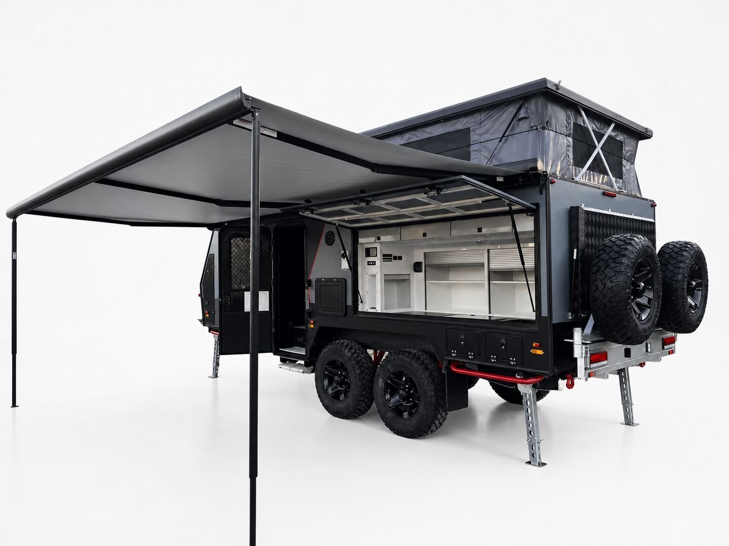Vehicle, exterior kitchen, spare tyres, interior and control-system details 16