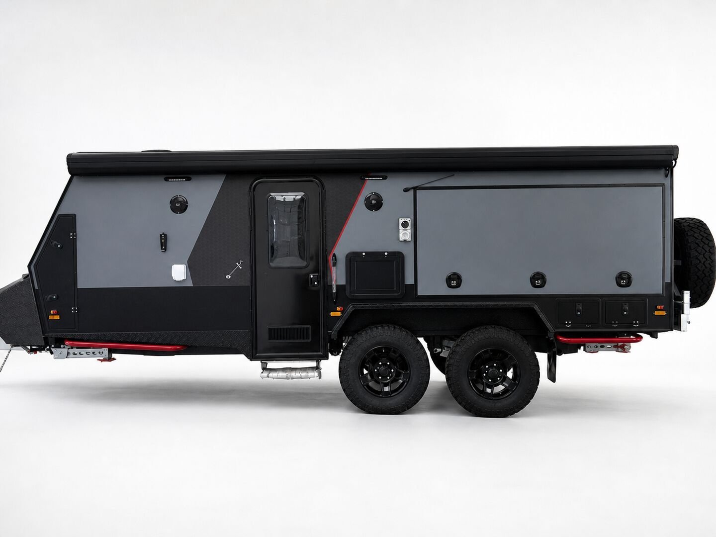 Vehicle, exterior kitchen, spare tyres, interior and control-system details 26