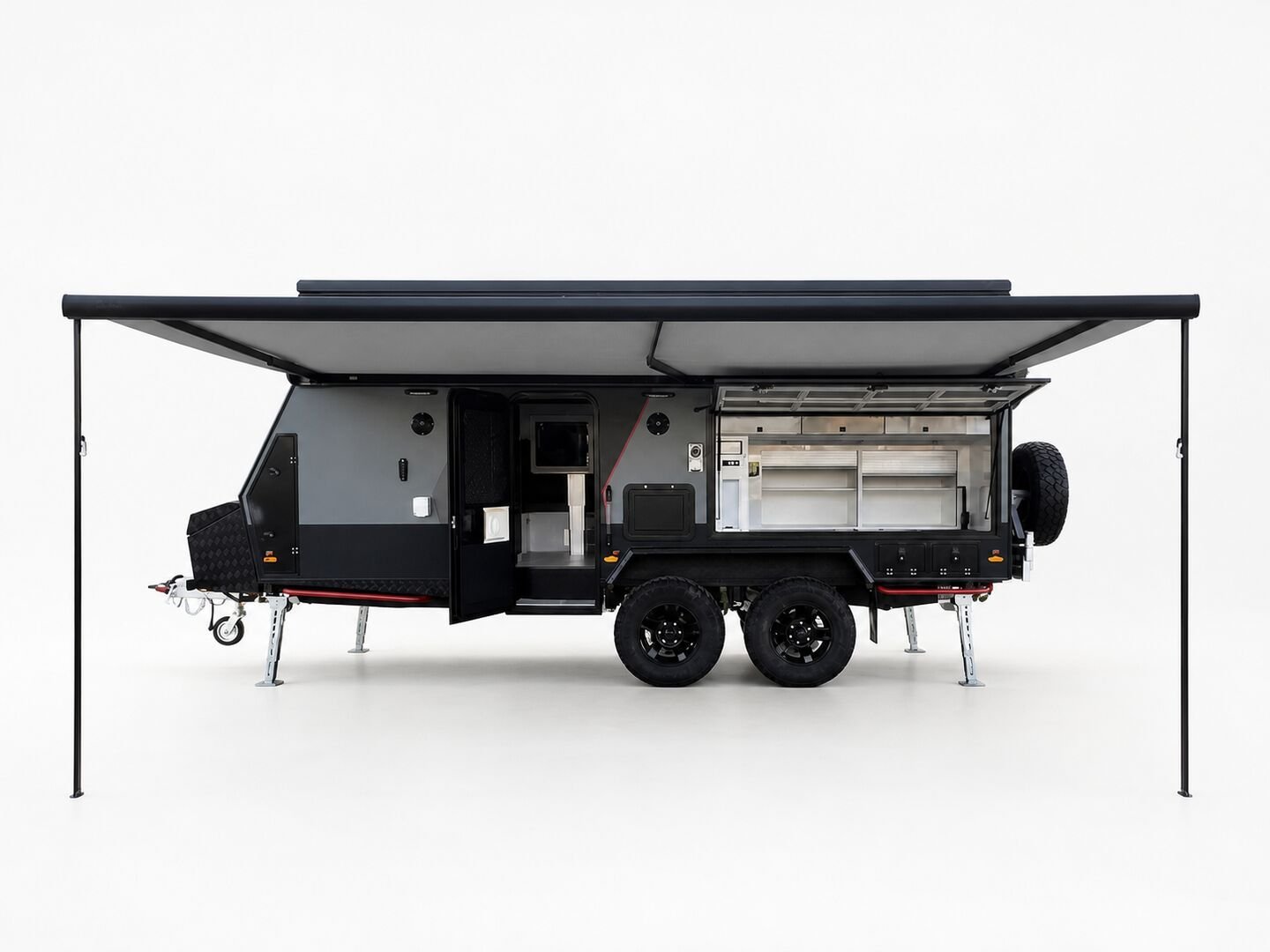 Vehicle, exterior kitchen, spare tyres, interior and control-system details 30