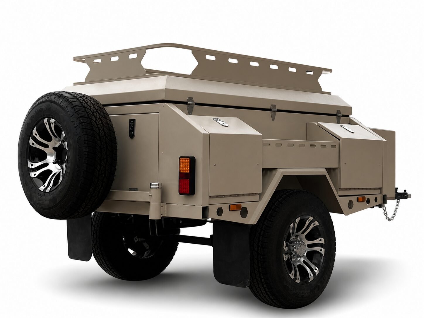 Cargo utility trailer rear three quarter view