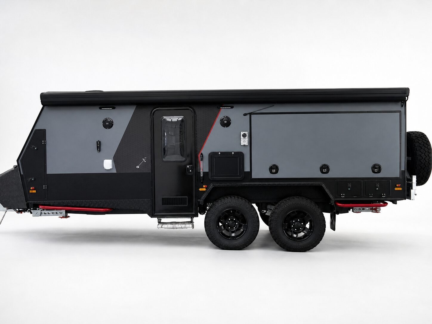 17 foot hybrid caravan closed entry-side profile